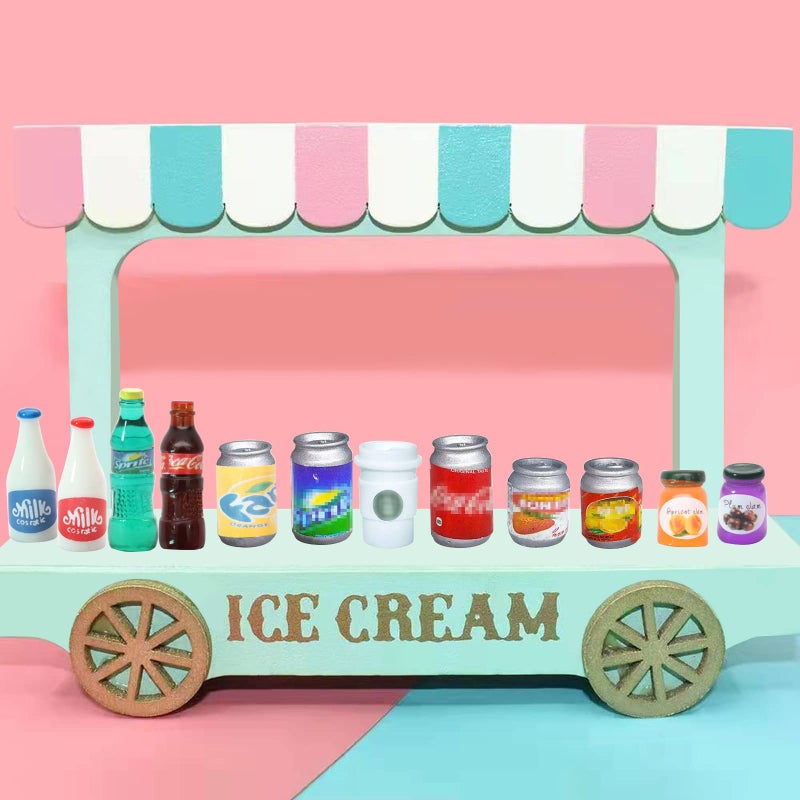 LUYI 80 Pieces Mini Food Drinks Bottle Toys Pretend Food for Dollhouse Kitchen Accessories Mini Play Resin Food Toys - Image 4
