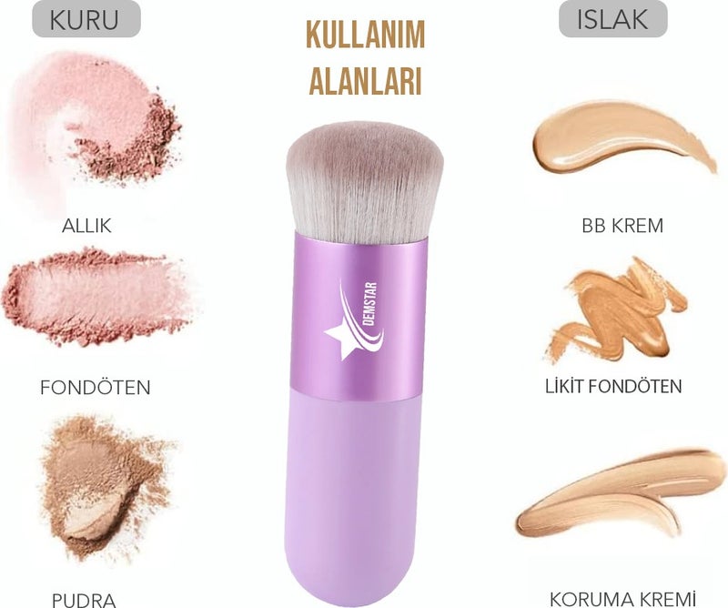 Demstar Professional Make-Up Luxury Kabuki Foundation and Blush Makeup Brush Dm  - Image 5