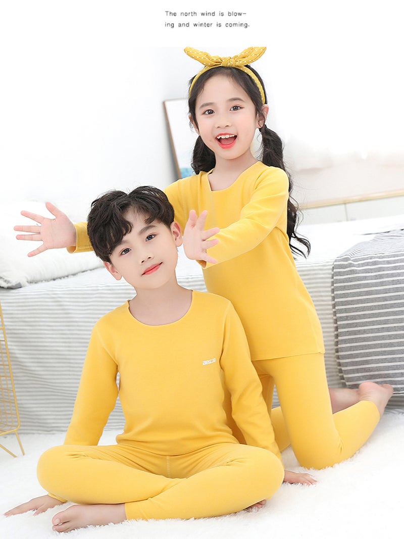 Children'S Thermal Underwear Suit Boys' Ab Face Seamless Bottoming Shirt Teenagers Mid-Collar Autumn Clothes Autumn Trousers Girls' Pajamas - Image 4