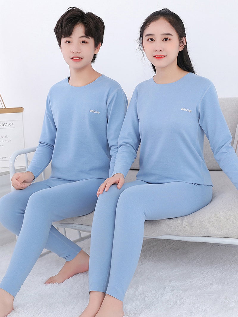 Children'S Thermal Underwear Suit Boys' Ab Face Seamless Bottoming Shirt Teenagers Mid-Collar Autumn Clothes Autumn Trousers Girls' Pajamas - Image 3