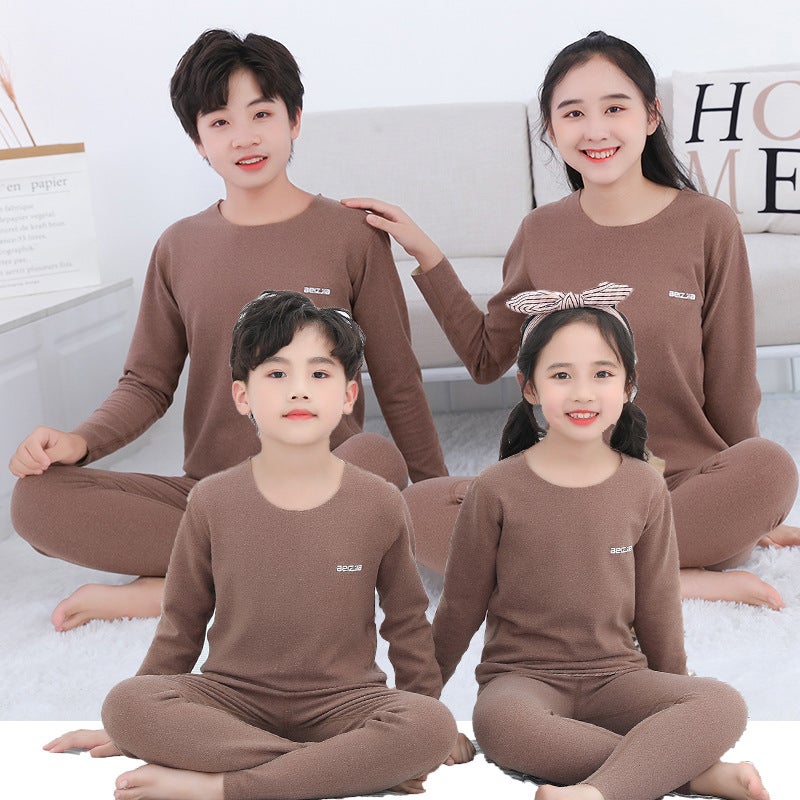 Children'S Thermal Underwear Suit Boys' Ab Face Seamless Bottoming Shirt Teenagers Mid-Collar Autumn Clothes Autumn Trousers Girls' Pajamas - Image 1