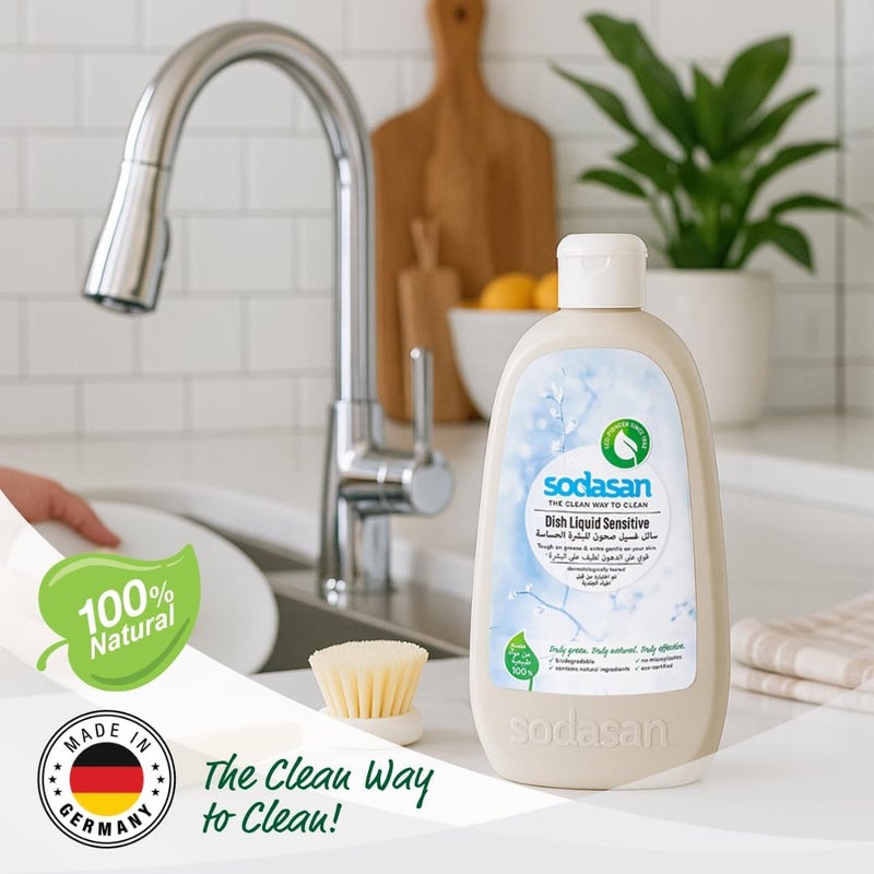 sodasan 100% Natural Dish Liquid Sensitive 500ml - Image 2