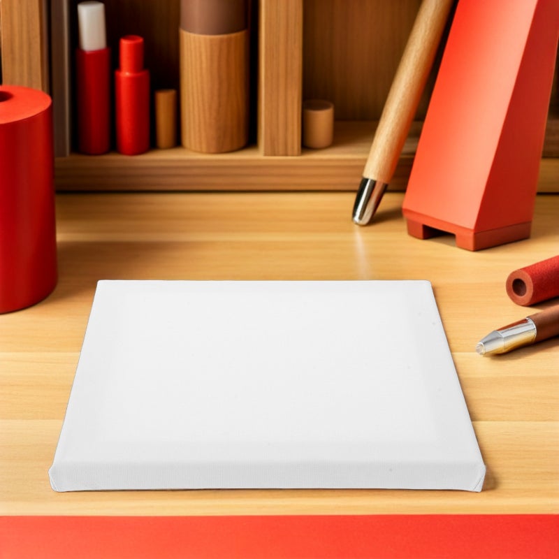 10pcs Stretched Canvases for Painting - 8x8 - Thick Wood Frame Blank Canvas - Art Cotton Painting Frame for Beginners Artists Oil/ Pouring - Image 3