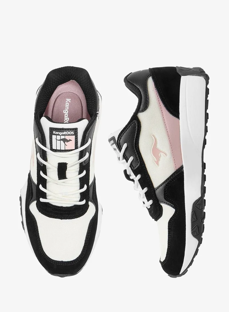 kangaROOS BLACK Women's Panelled Lace-Up Sports Shoes for Women | Best Price UAE