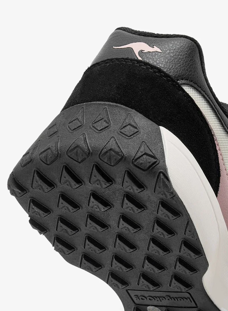 kangaROOS BLACK Women's Panelled Lace-Up Sports Shoes for Women | Best Price UAE