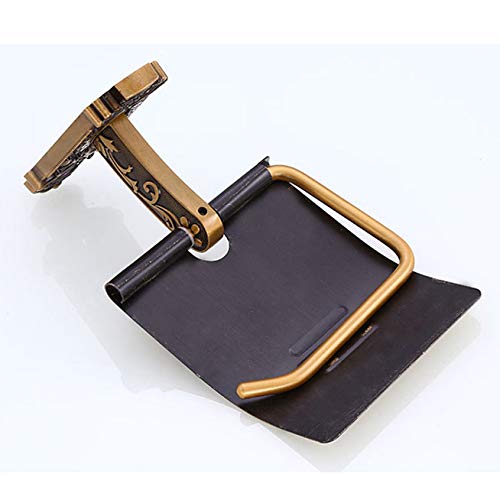 Plantex Antique Aluminum Toilet Paper Holder/Tissue Paper Roll Holder/Toilet Paper Holder Roll Holder for Bathroom Accessories (Brass-Antique) - Image 5