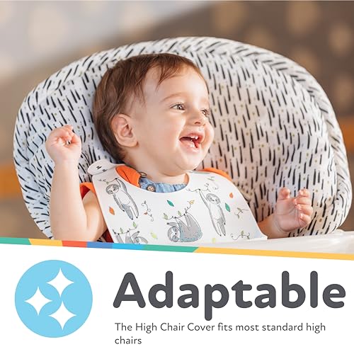 Nuby Baby High Chair Cover Protects from Spills and Crumbs Water Resistant for Easy Cleanup Brush Strokes Print - Image 3