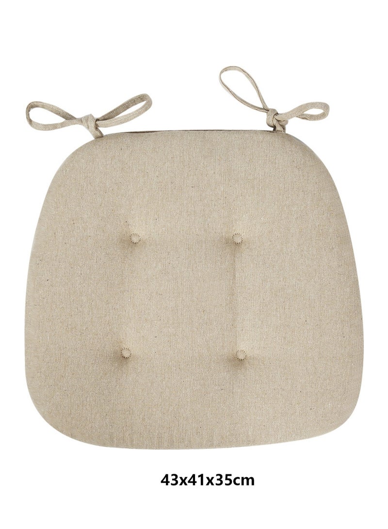 وسادة مقعد على الطراز الياباني، وسادة كرسي من القماش قابلة للتنفس، وسادة كرسي للطلاب، طاولة طعام وكرسي مكتب (البيج) - Image 2