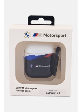 Bmw Logo Airpods 1/2 Case With Keychain Metal Carabiner, Black