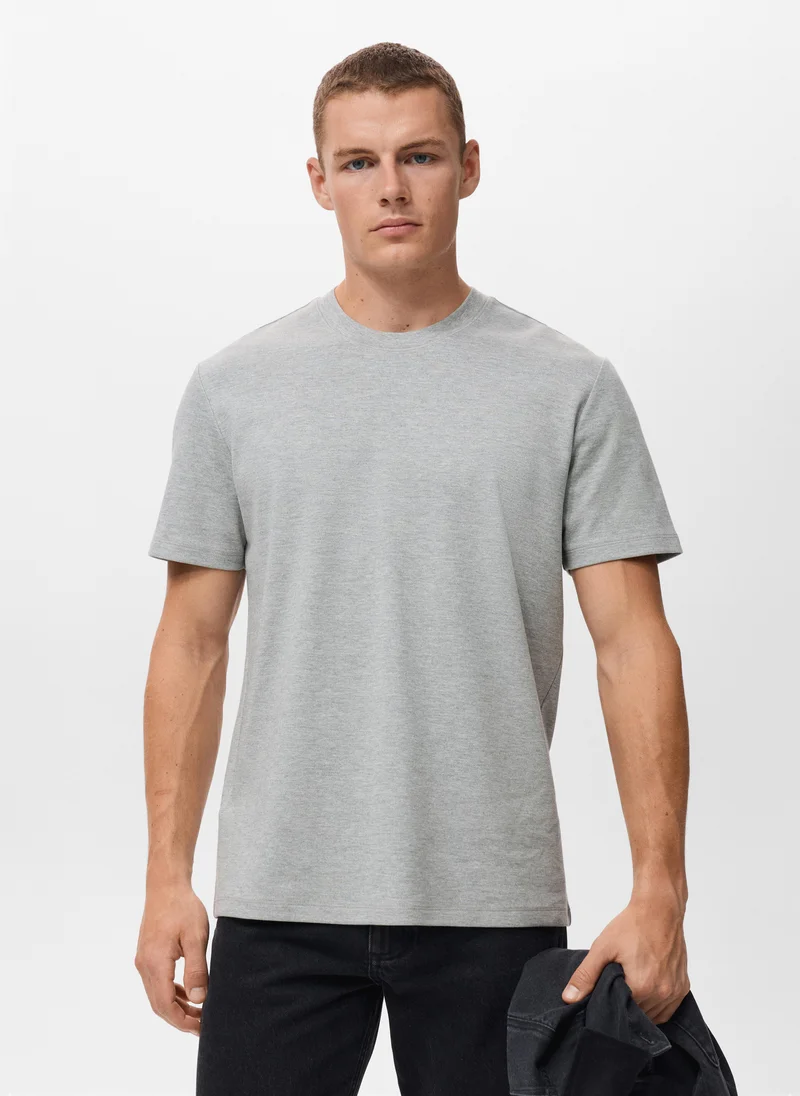 Mango Man Casual Crew Neck T-Shirt