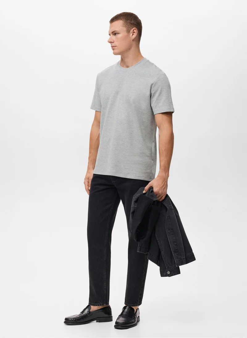 Mango Man  Casual Crew Neck T-Shirt for Men | Best Price UAE