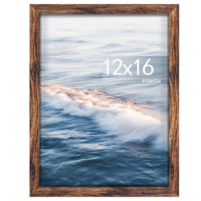 12X16 PICTURE FRAME BROWN CLASSIC POSTER FRAME FOR HORIZONTAL OR VERTICAL WALL MOUNTING 1 PACK
