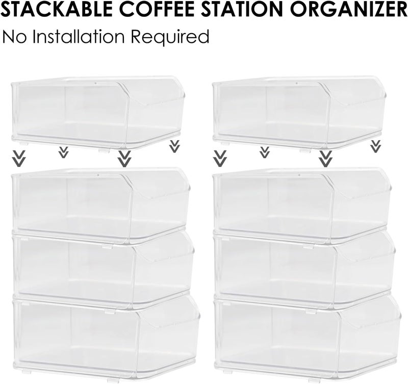 Famaster Clear Coffee Pod Holder for Counter, Transparent Coffee Pod Drawer for K Cups, Coffee Pod Storage Organizer Compatible with Nespresso Vertuo 38 Large or 52 Small Pods & Keurig Pods, 2 Tiers - Image 5
