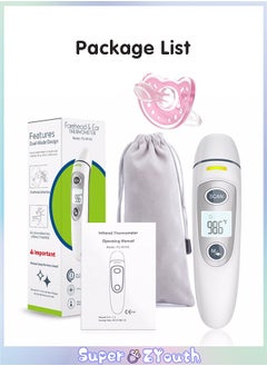 Super ZYouth No-Touch Infrared Thermometer for Baby, 3-in-1 Thermometer for Ear, Forehead and Room, Accurate Reading with Large Display, Memory Recall, Fever Alarm (with a Pacifier)  - Image 5
