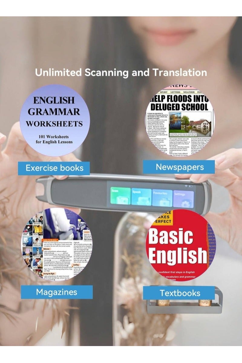 iFLYTEK Scanning Translation Pen, Smart Dictionary Pen with Built-in Collins Dictionary, Support Multilingual Translation & Pronunciation Guide, Suitable for Language Learning - Image 5