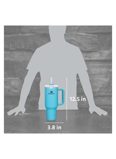 ستانلي Stanley Quencher H2.0 FlowState Stainless Steel Vacuum Insulated Tumbler with Lid and Straw for Water, Iced Tea or Coffee, Smoothie and More, blue Quartz Swirl, 40 oz  - Image 4