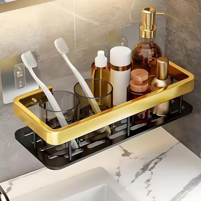 Snivy Snivy Self-Adhesive Shower Caddies Shelf Organizer Rack Wall Organization and Storage Bathroom Shelves Wall Mounted Organizer Shelves Rack Bathroom Decor Sets Spice Rack Shower Organizer (Pack of 1)  - Image 1