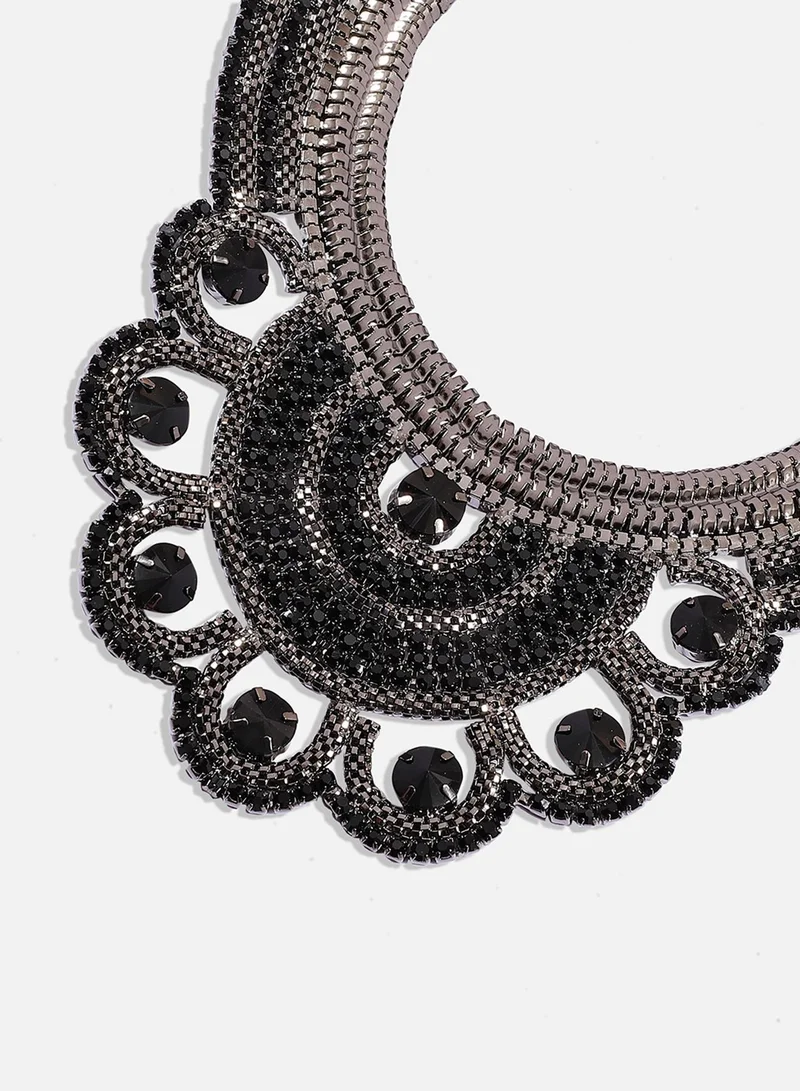 SOHI Chunky Crystal Artificial Necklace Jewellery