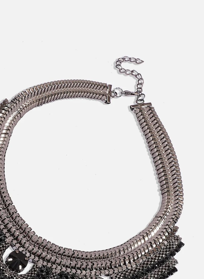 SOHI Chunky Crystal Artificial Necklace Jewellery