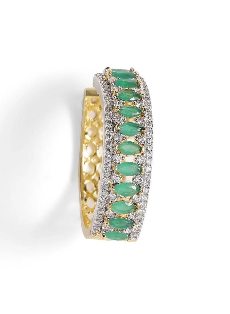 Priyaasi Stone Studded Circular Hoop Earrings
