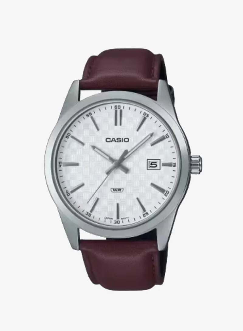 CASIO Men's Leather Analog Watch MTP-VD03L-5AUDF - 41 mm