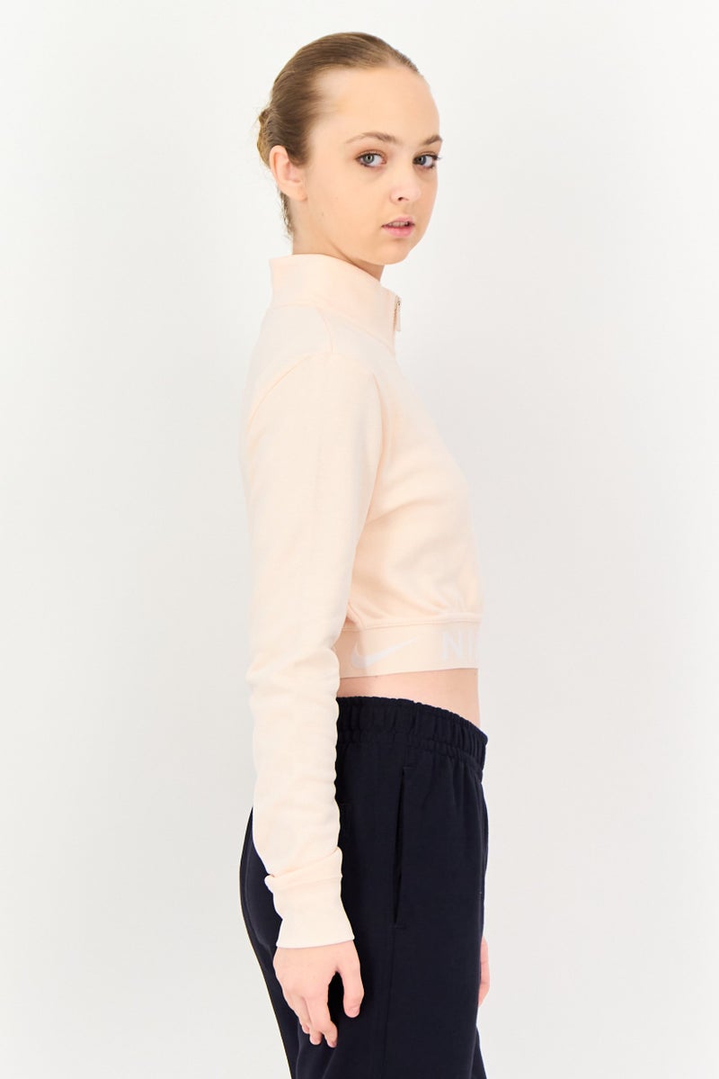 Nike Women Sportswear Fit Long Sleeves Outdoor Sweatshirt, Peach - Image 2