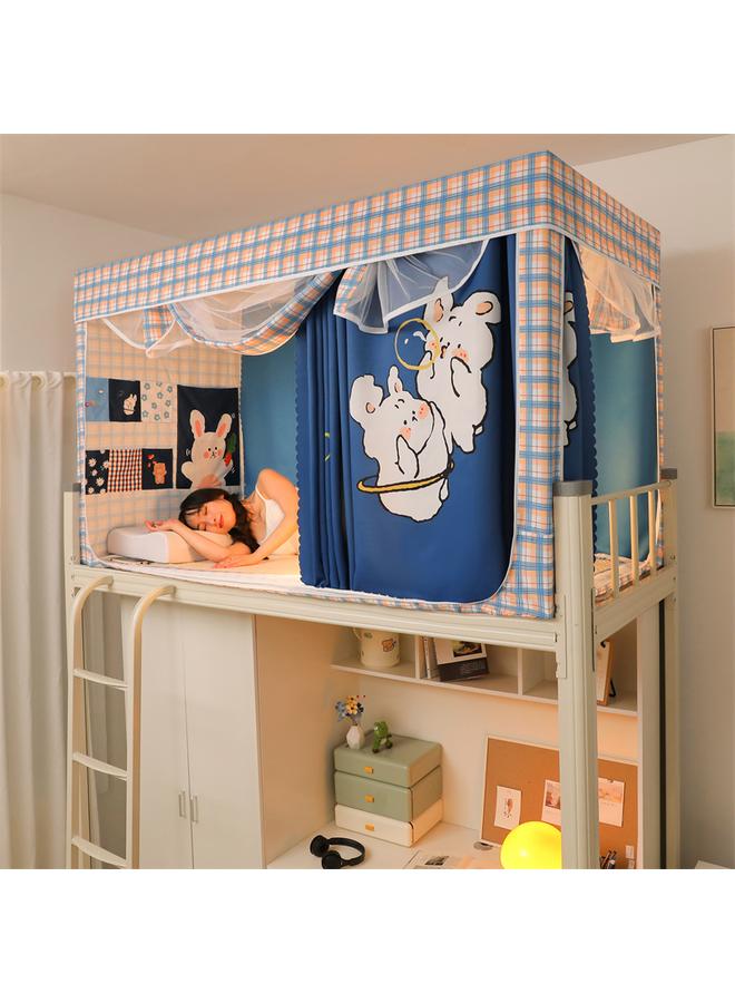 Bluejw New Strong Shading Mosquito Net Student Dormitory Bed Curtain Integrated Single Upper And Lower Bunk All-inclusive Bed Curtain Installation-free - Image 3