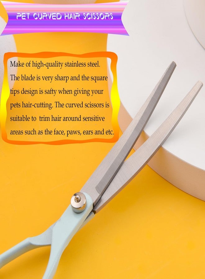 Fcysy Grooming Scissors for Dogs at Home, Fcysy Professional Pet Grooming Kit Tijeras Para Cortar Pelo De Perros, Cat Grooming Scissors Curved Blending Shears Set for Pet Dog Cat Puppy - Image 5