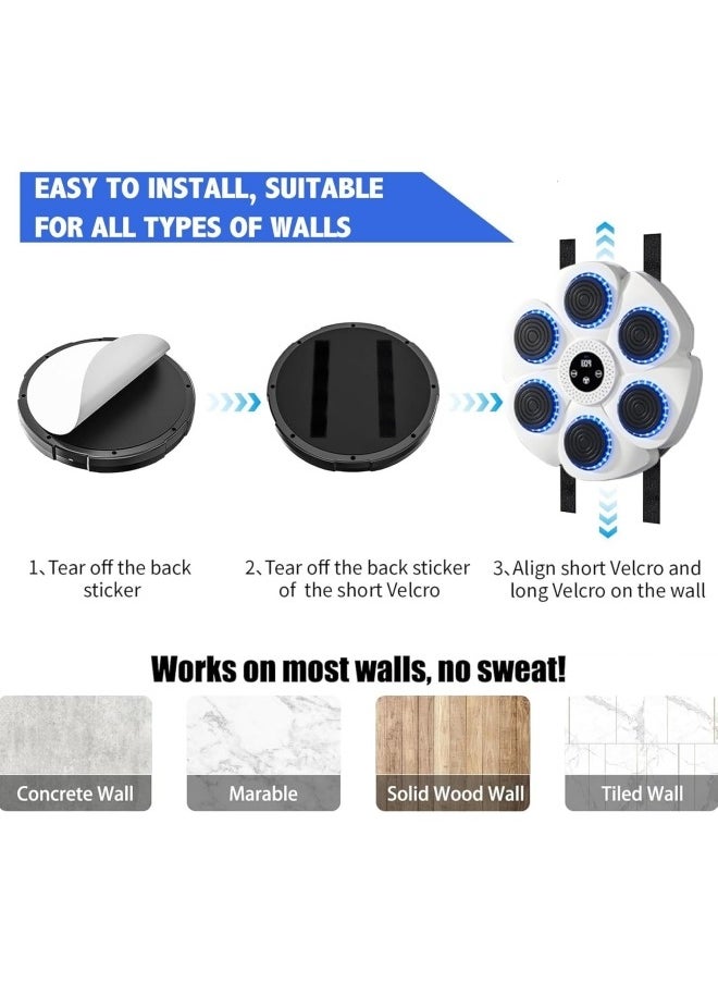 CCOVERY - Music Boxing Machine Smart Bluetooth Music Boxing Machine with LED Screen 9 Modes and Speed Variations Wall Mounted Musical Boxing Machine with Boxing Gloves - Image 1