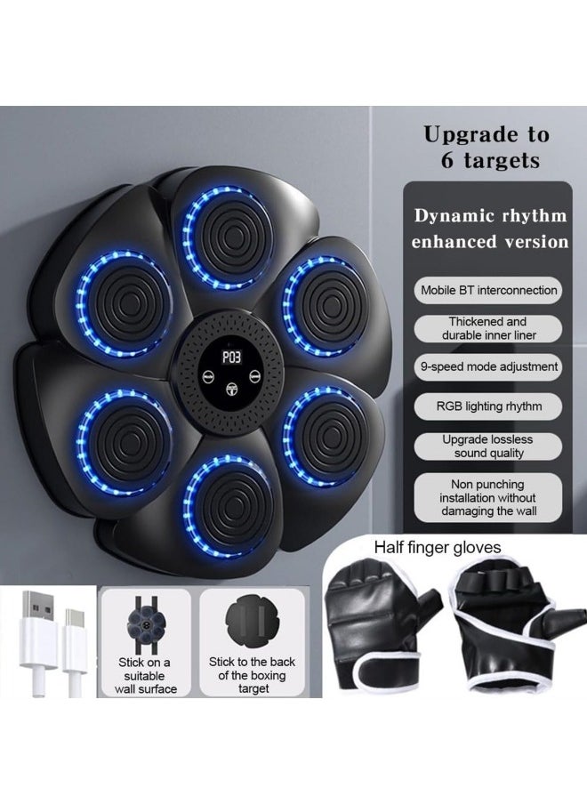 CCOVERY - Music Boxing Machine Smart Bluetooth Music Boxing Machine with LED Screen 9 Modes and Speed Variations Wall Mounted Musical Boxing Machine with Boxing Gloves - Image 1
