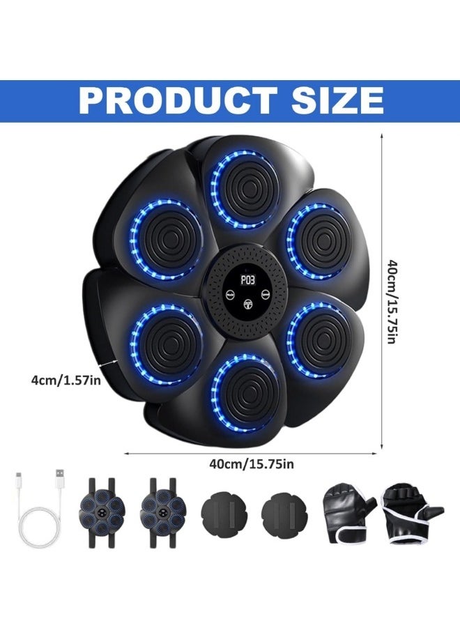 CCOVERY - Music Boxing Machine Smart Bluetooth Music Boxing Machine with LED Screen 9 Modes and Speed Variations Wall Mounted Musical Boxing Machine with Boxing Gloves - Image 1