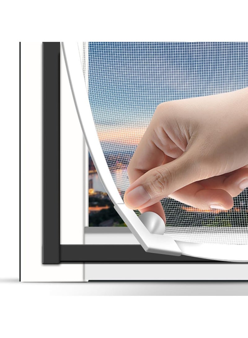 INSIJAM Magnetic Window Screen Anti Mosquito Screen Mesh for House Window Protector Insect Bug Mosquito Net Fine Mesh Screen Curtain DIY Screen Window with Full Frame Magnetic Strip - 100x100cm - Image 1
