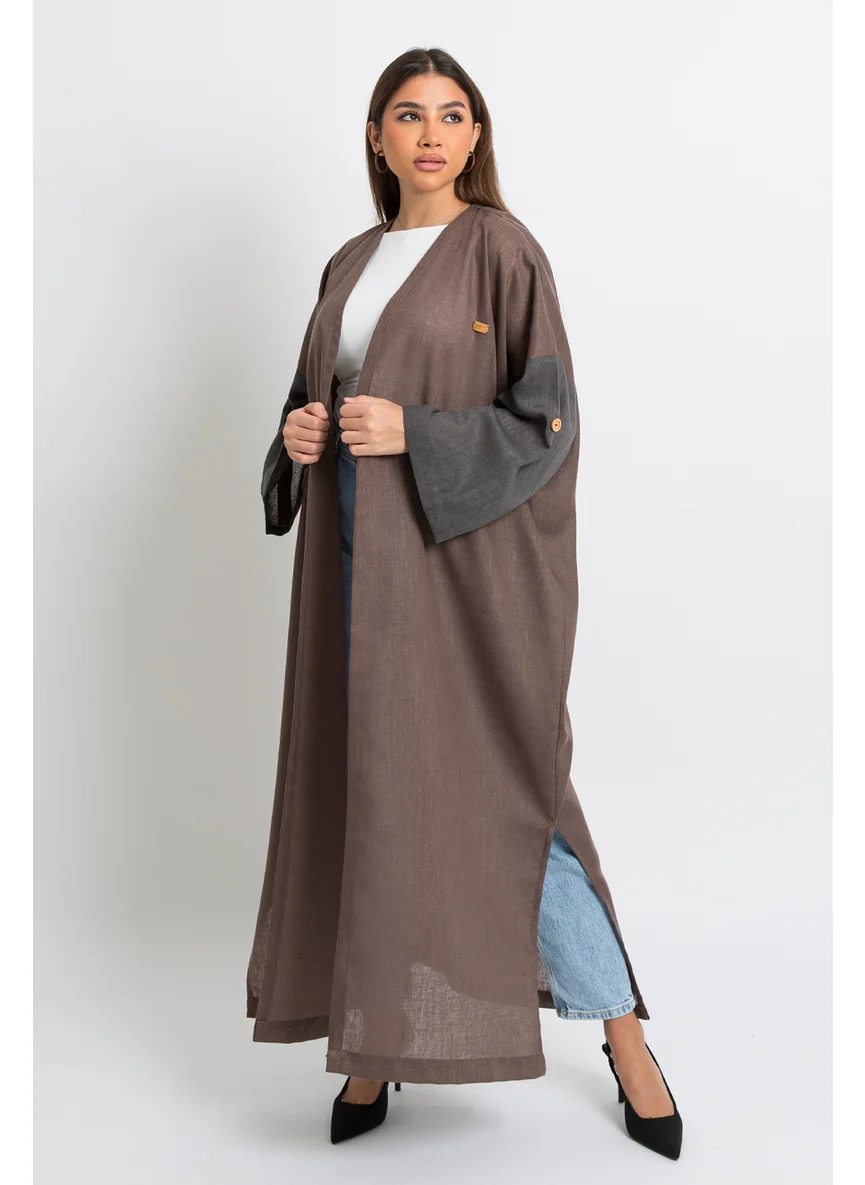 Kaafmeem Gray Brown Bohemian Abaya