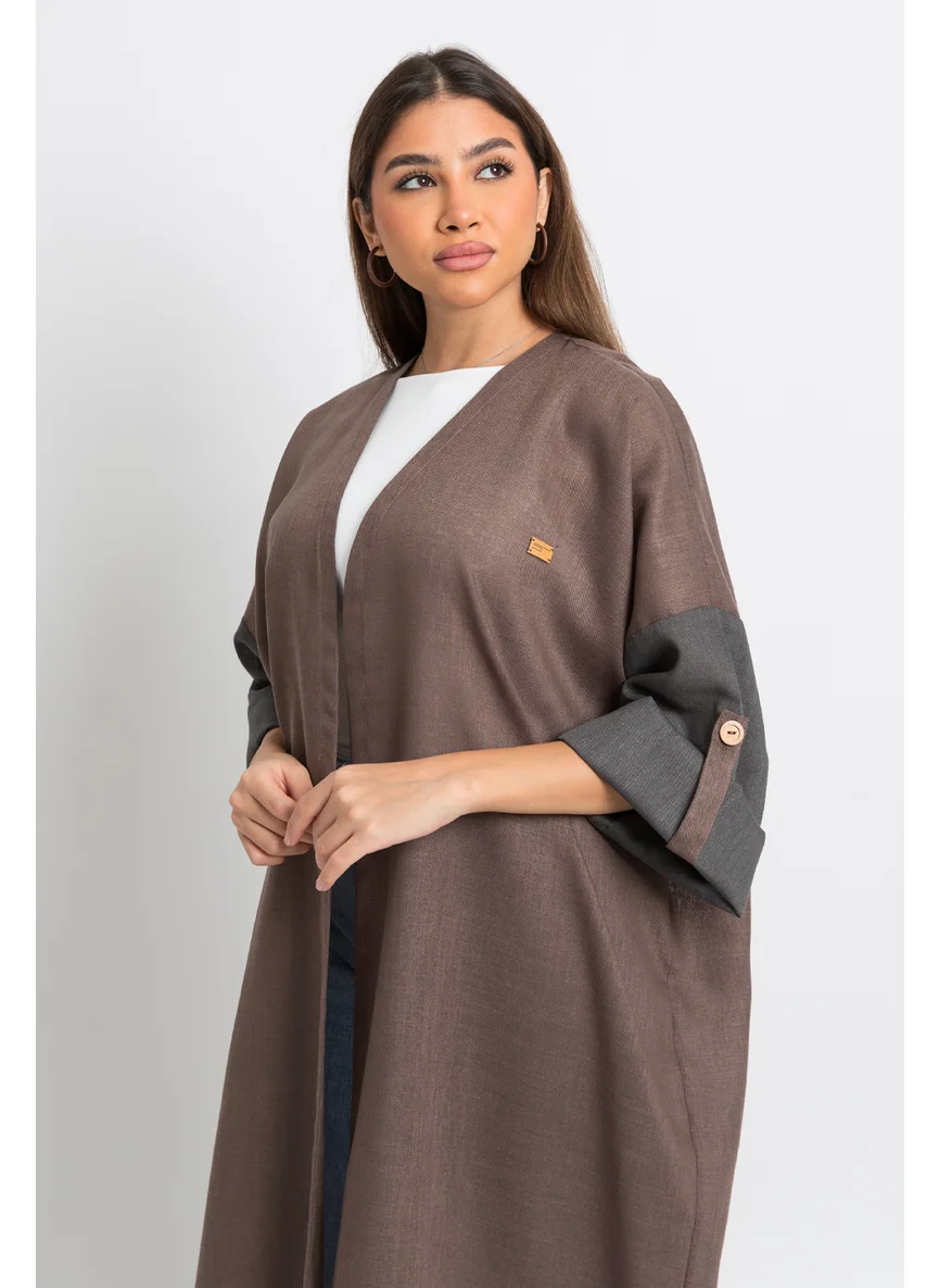 Kaafmeem Gray Brown Bohemian Abaya