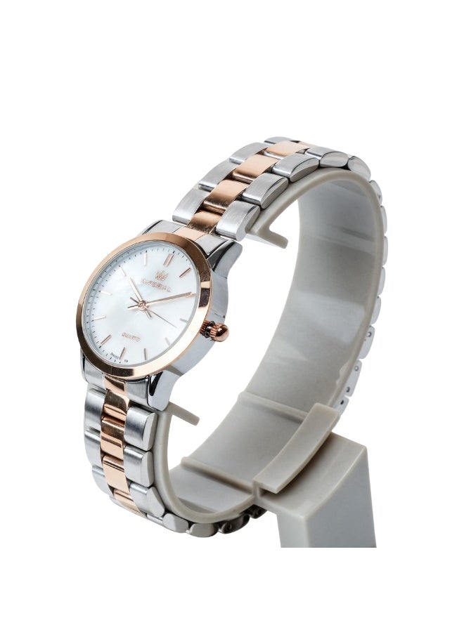 IMPERIAL Men's 2 Tone Rose Gold Stainless Steel Watch, White Dial, Y121 Movement, Butterfly Clasp, 3ATM Water Resistant Watch for Men | IMP.GD6629L7682 - Image 2