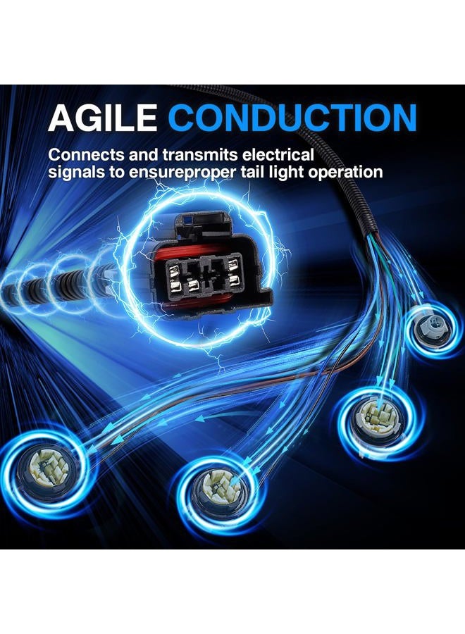 WEILEITE Left Driver and Right Passenger Side Tail Light Direct Wiring Harness Kit Compatible with Chevy Silverado 1500 1500HD 2500HD 3500 2003-2007 Replace 16531401 16531402 - Image 3