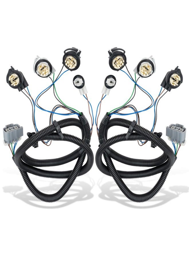 WEILEITE Left Driver and Right Passenger Side Tail Light Direct Wiring Harness Kit Compatible with Chevy Silverado 1500 1500HD 2500HD 3500 2003-2007 Replace 16531401 16531402 - Image 1