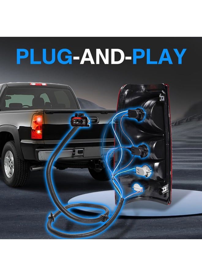 WEILEITE Left Driver and Right Passenger Side Tail Light Direct Wiring Harness Kit Compatible with Chevy Silverado 1500 1500HD 2500HD 3500 2003-2007 Replace 16531401 16531402 - Image 4