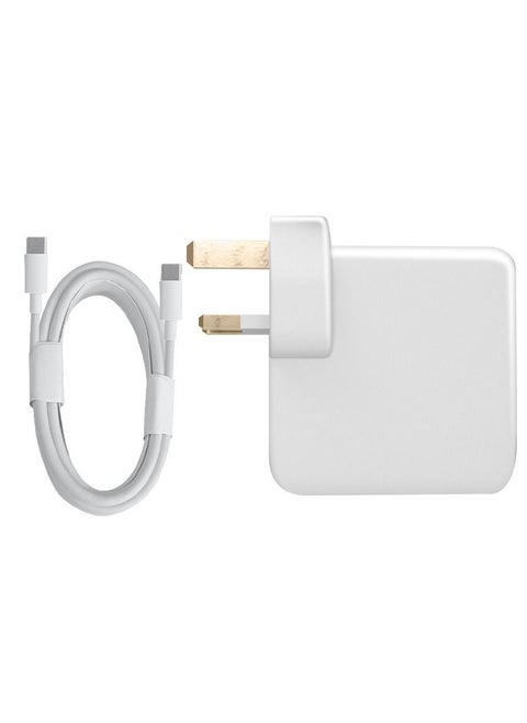 شاحن جداري سريع USB-C بقوة 87 وات متوافق مع MacBook Pro 16 15 14 13 بوصة و MacBook Air 13 بوصة وأجهزة الهاتف الذكية والكمبيوتر المحمول والأجهزة اللوحية. يشمل كابل شاحن Type C إلى USB-C.