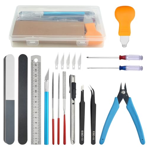 Bigstone 20 PCS Model Tool Kit Hobby Building Tools Set Modeler Basic Tools for Gundam Plastic Models Assembling Building Repairing and Fixing - Image 1