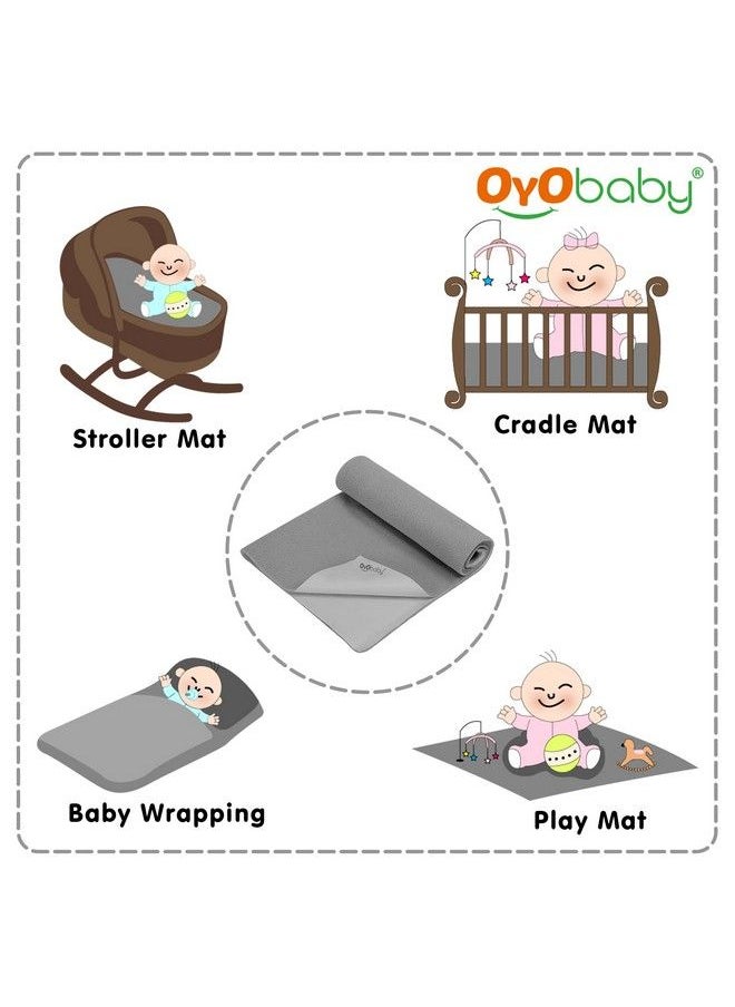 OYO BABY - Waterproof Quick Dry Sheet For Baby; Bed Pad ; Baby Bed Protector Sheet For Toddler Children (Small (50Cm X 70Cm) Grey) - Image 1
