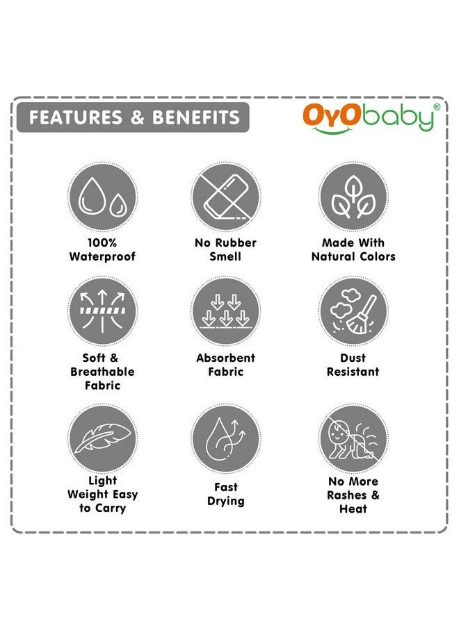 OYO BABY - Waterproof Quick Dry Sheet For Baby; Bed Pad ; Baby Bed Protector Sheet For Toddler Children (Small (50Cm X 70Cm) Grey) - Image 1