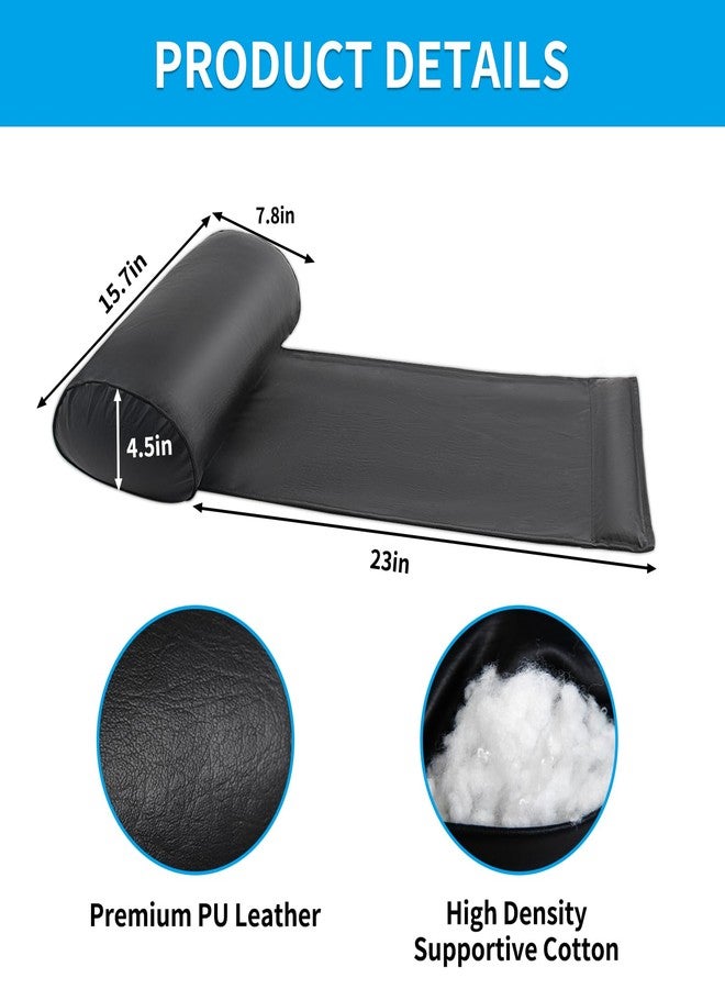 YOUFI Leather Recliner Headrest Pillow with Self-Stabilizing Weighted Base, Adjustable Filling for Head & Neck Support, Soft Neck Pillow for Recliner, Couch, Sofa, Chairs (Black) - Image 2