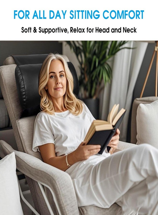 YOUFI Leather Recliner Headrest Pillow with Self-Stabilizing Weighted Base, Adjustable Filling for Head & Neck Support, Soft Neck Pillow for Recliner, Couch, Sofa, Chairs (Black) - Image 3