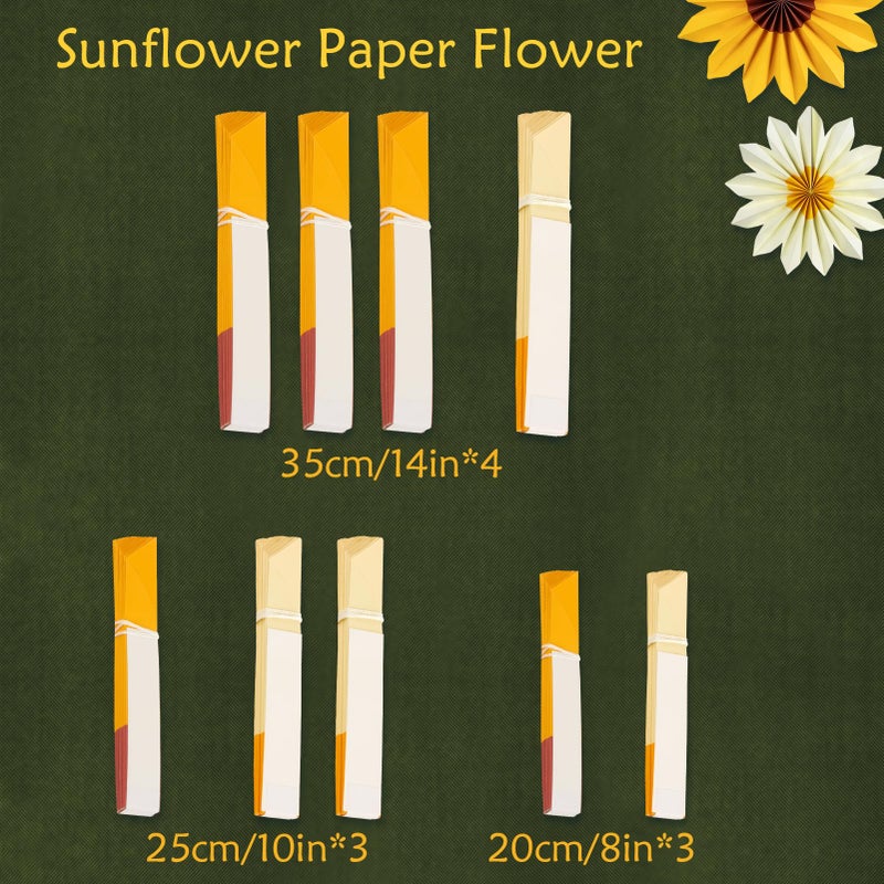 PAPER JAZZ Sunflower Party Decorations Sunflower Bithday Paper Fans Bulletin Board Decor, Yellow Tissue Flowers Wall Decorations Hanging Sun Flower Theme Party Supplies Baby Shower. - Image 2