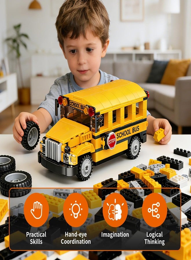 BLmukce STEM Building Toys for 6 7 8 9 Years Old, 226PCS Remote Control RC School Bus Engineering Construction Kit, Educational Learning Blocks Set, Christmas Birthday Gift for Boys Girls Ages 8-12 - Image 4