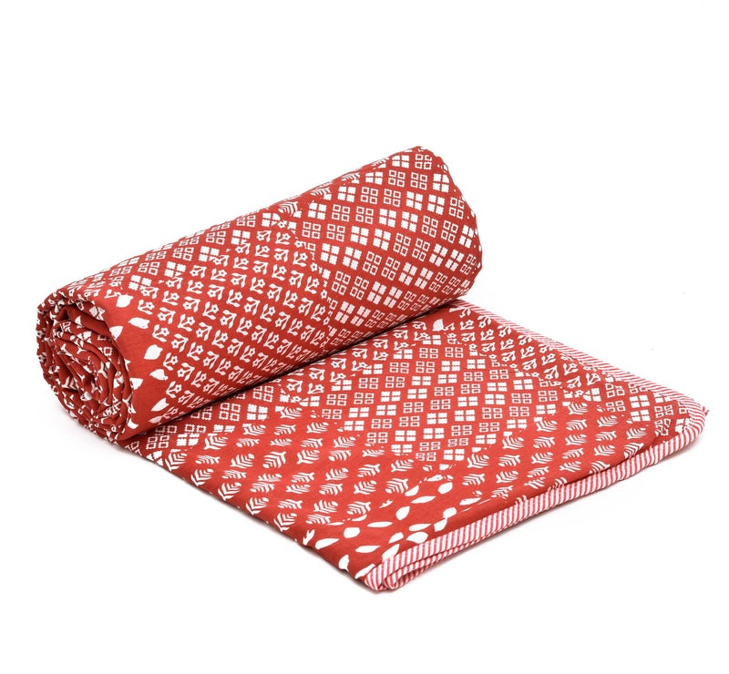 RRC Cotton Reversible Dohar Single Bed, Soft Lightweight Bed Blanket, AC Dohar Blanket for Summers/Winter 57X87(Inches) Flannel Dohar Throws for Bed - Image 2