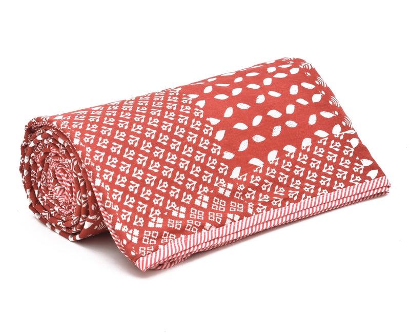 RRC Cotton Reversible Dohar Single Bed, Soft Lightweight Bed Blanket, AC Dohar Blanket for Summers/Winter 57X87(Inches) Flannel Dohar Throws for Bed - Image 4