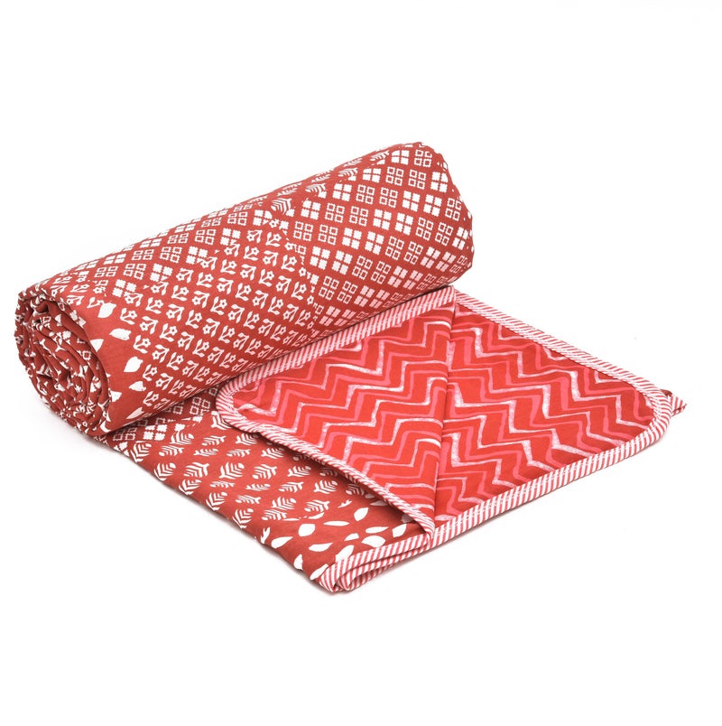 RRC Cotton Reversible Dohar Single Bed, Soft Lightweight Bed Blanket, AC Dohar Blanket for Summers/Winter 57X87(Inches) Flannel Dohar Throws for Bed - Image 3