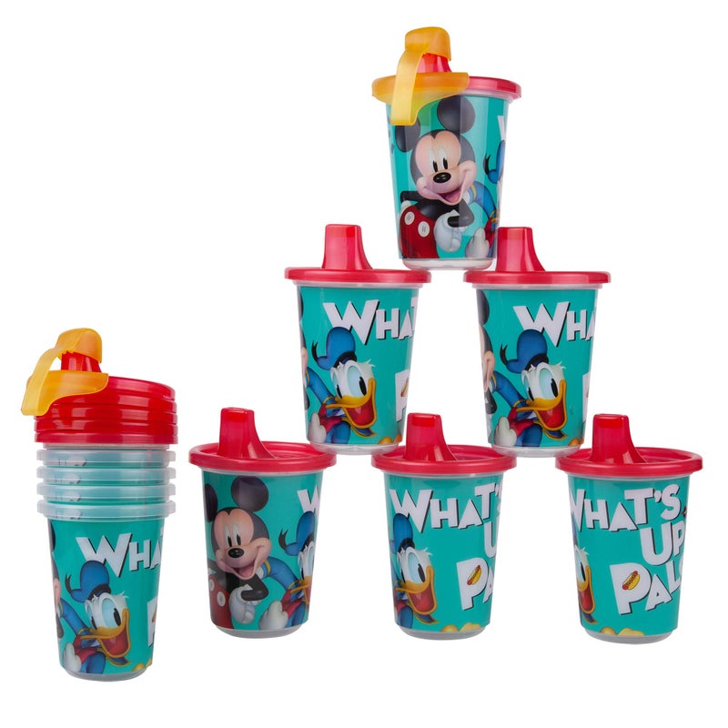 The First Years Take & Toss Disney Mickey Mouse Sippy Cups - Reusable Toddlers Cups with Lids - Kids Party Pack with 2 Travel Caps - 10 Oz - 10 Count - Image 5